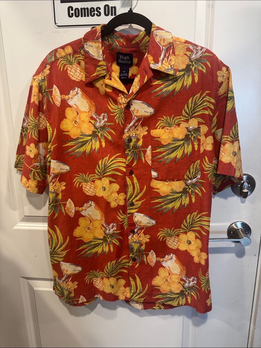 High Sierra Red Hawaiian Floral Short-Sleeve Button-Up Shirt